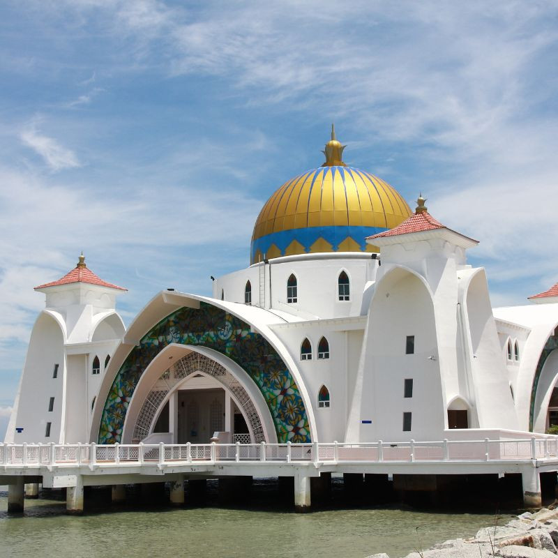 Masjid Selat, célèbre mosquée flottante de Malacca